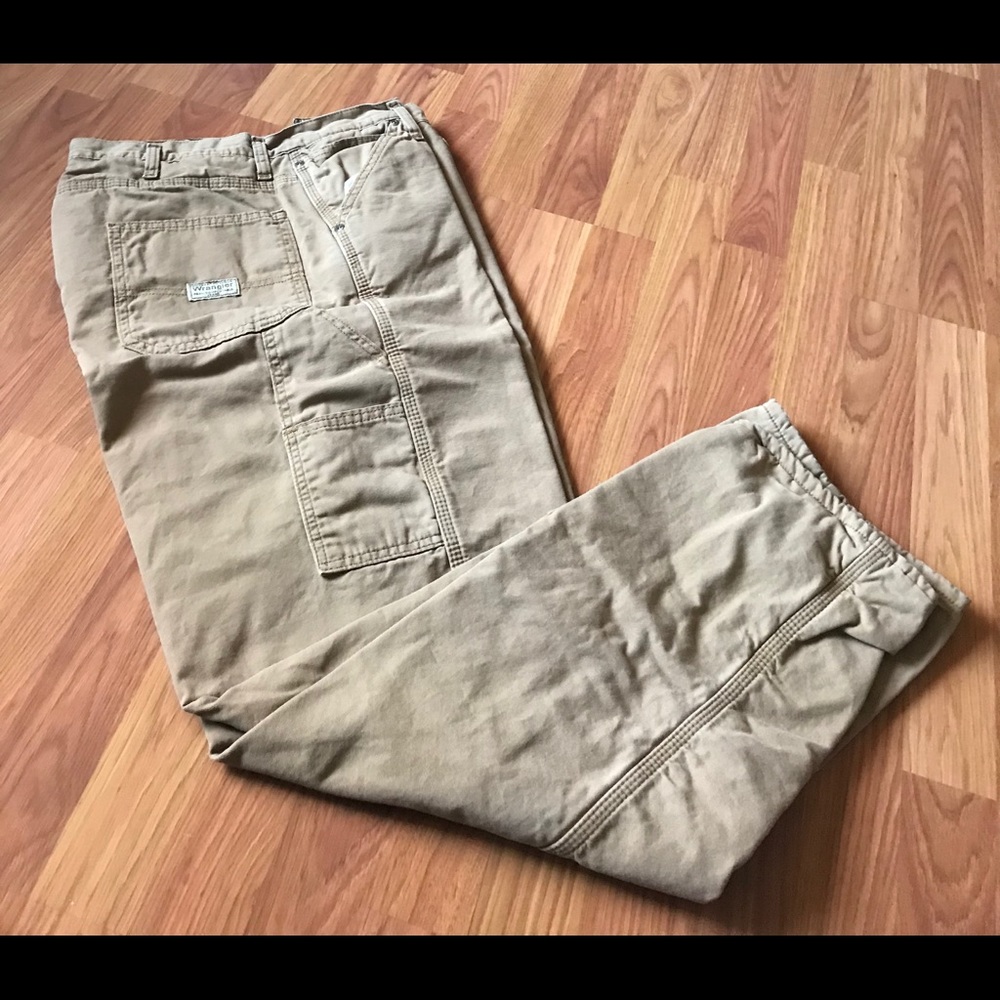 Wrangler Fleece lined cargo work pants jeans 34x34